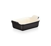 Le Creuset Héritage Plat Rectangulaire, Céramique, 19 cm, 1,1 L, Noir Mat, 71102190000001