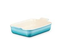 Le Creuset Héritage Plat Rectangulaire, Céramique, 32 cm, 2,31 kg, Bleu Caraïbes, 71102321700001