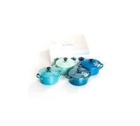 Set de 4 Mini-Cocottes Rondes 10 cm Camaïeu de Bleu METALLICS