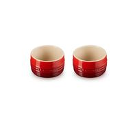 Le Creuset Lot de 2 ramequins ronds droits en grès 200 ml chacun Cerise