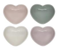 Le Creuset Lot de 4 mini bols en céramique en forme de cœur Couleurs mélangées