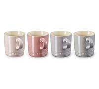 LE CREUSET Lot de 4 tasses en grès, 350 ml, Metallics Rosé (mousseline rose/quartz rose/violet/gris perle) 69113358129031