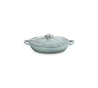 LE CREUSET Marmite Gourmet SIGNATURE FLEUR 26cm Sel de Mer gris clair