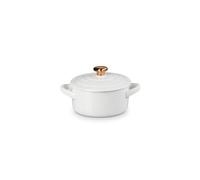 Le Creuset Mini cocotte ronde en grès 236,8 g, blanc avec bouton cœur doré