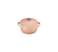 Le Creuset Mini cocotte ronde en grès 237 ml, Peche avec bouton cœur doré