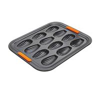 Le Creuset Moule à 12 Madeleines Anti-Adhérent, Résistant au Levain, en Acier Siliconé, Anthracite/Orange, 94102612000000, Marseille