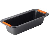 LE CREUSET Moule à Cake Rectangulaire Anti-Adhérent, 30 x 11,5 x 7 cm, Résistant au Levain, en Acier Siliconé, Anthracite/Orange, 94101700000000