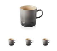 LE CREUSET Mug en Céramique, 350 ml, Hauteur 12 cm, Flint, 70302354440002 (Lot de 4)