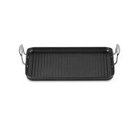 Le Creuset Plancha Géante en Aluminium, 35 x 25 cm, Avec Rainures, Anthracite/Argenté,52107350010101