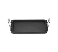LE CREUSET Plancha Géante en Fonte d'Aluminium, 35 x 25 cm, Sans Rainures, Anthracite/Argenté,52103350010101