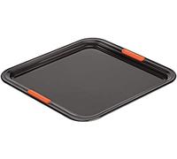 Le Creuset Plaque à Pâtisserie Anti-Adhérente, Forme Carrée, 31x 31 cm, Résistant au Levain, en Acier Siliconé, Anthracite/Orange, 94100637000000