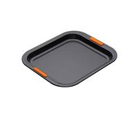 Le Creuset Plaque à Pâtisserie Haute Anti-Adhérente, 31x 28 cm, Résistant au Levain, en Acier Siliconé, Anthracite/Orange, 94100437000000