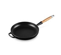 Le Creuset Poêle à frire en Fonte Émaillée avec poignée en bois, 24 cm, Noir Mat, 20258240000422