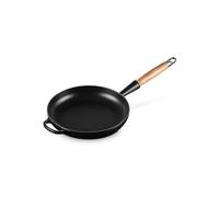 Le Creuset Poêle à frire en Fonte Émaillée avec poignée en bois, 26 cm, Noir Mat, 20258260000422