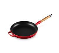 Le Creuset Poêle à frire en Fonte Émaillée avec poignée en bois, 28 cm, Cerise, 20258280600422
