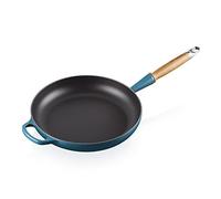 LE CREUSET Poêle en fonte émaillée avec manche en bois 28 cm Deep Teal