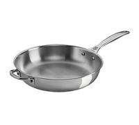 Le Creuset Poêle avec Poignée d'Assistance, Acier Inoxydable 3-Ply, Non Revêtue, Ø 28 cm