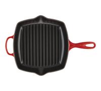 Le Creuset Poêle grill carrée Signature 26 cm - Rouge cerise