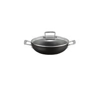 LE CREUSET Poêle professionnelle antiadhésive en aluminium avec couvercle en verre 24cm/2,3l Noir noir