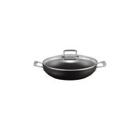 LE CREUSET Poêle professionnelle antiadhésive en aluminium avec couvercle en verre 28cm/3,2l Noir noir