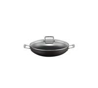 LE CREUSET Poêle professionnelle antiadhésive en aluminium avec couvercle en verre 30 cm Noir noir