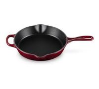 LE CREUSET Skillet profond en fonte émaillée Signature avec poignée d'assistance et deux becs verseurs, 26 cm, 2 litres, Garnet, 20187269490422
