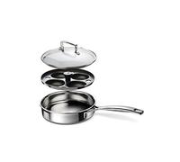 LE CREUSET SAUTEUSE EN INOX AVEC ACCESSOIRE OEUFS POCHÉS 20 CM G