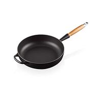 LE CREUSET Sauteuse en Fonte Émaillée avec poignée en bois, 28 cm, Noir Mat, 20259280000422