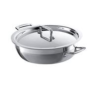 LE CREUSET Sauteuse Provençale avec Couvercle, 24 cm, INOX 3-ply, Argenté, Argenté,96203924001000