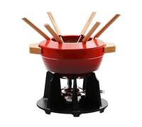 Le Creuset Service à Fondue en Fonte Émaillée avec manche en bois, 2 L, Cerise, 60612000602460