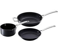 Le Creuset Set de 3 Pièces en Aluminium Forgé, 16, 24 et 26 cm, Anthracite/Argenté,51804000010002
