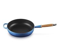 LE CREUSET Signature 20259282200422 Poêle à frire en fonte avec manche en bois Bleu azur 28 cm