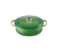 Le Creuset Signature 21178274082430 Cocotte en fonte ovale avec couvercle, Ø 27 cm, compatible avec tous les types de plaques de cuisson et induction, volume : 4,1 l, 4,425 kg, bambou