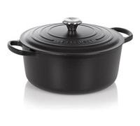 Le Creuset Signature Enamelled Cast Iron Round Casserole Dish With Lid, 20 cm, 2.4 Litres, Matte Black, 21177200000430