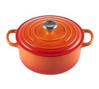 Cocotte Signature en fonte émaillée ronde 24 cm orange Volcanique