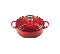 Le Creuset Signature Cocotte ronde basse en fonte émaillée, 24 cm, 3.1L, Cerise, 21179240602430