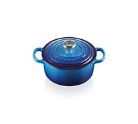 Le Creuset Signature Enamelled Cast Iron Round Casserole Dish With Lid, 20 cm, 2.4 Litre, Azure, 21177182202430
