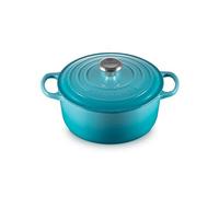 Le Creuset Signature Enamelled Cast Iron Round Casserole Dish With Lid, 24 cm, 4.2 Litre, Caribbean