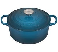 Le Creuset Signature Enamelled Cast Iron Round Casserole Dish With Lid, 24 cm, 4.2 Litres, Deep Teal, 21177246422430