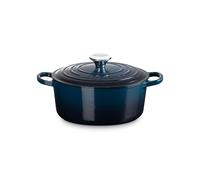 Le Creuset Signature Enamelled Cast Iron Round Casserole Dish With Lid, 24 cm, 4.2 Litres, Nuit