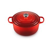 Le Creuset Signature Enamelled Cast Iron Round Casserole Dish With Lid, 28 cm, 6.7 Litre, Cerise, 21177280602430