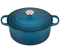 Le Creuset Signature Enamelled Cast Iron Round Casserole Dish With Lid, 28 cm, 6.7 Litre, Deep Teal, 21177286422430