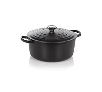 Le Creuset Signature Enamelled Cast Iron Round Casserole Dish With Lid, 28 cm, 6.7 Litres, Matte Black, 21177280000430