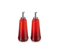LE CREUSET Signature Ensemble huile et vinaigre en grès, 300 ml chacun, cerise
