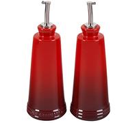 LE CREUSET Signature Ensemble huile et vinaigre en grès, 300 ml chacun, cerise