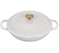 Le Creuset Signature Faitout Gourmet, Rond, Ø 30 cm, 3,5 l, Convient à tous les types de poêles (y compris à induction), Blanc