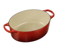 Le Creuset Cocotte en Fonte Émaillée Signature avec Couvercle, 27 cm, Ovale, 4,1 L, 4,425 kg, Cerise, 21178270602430