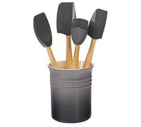 Le Creuset Ensemble d'ustensiles Silicone Craft Series – 5 pièces avec pot en grès, huître