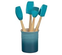 Le Creuset Silicone Craft Series Lot de 5 ustensiles avec pot en grès Caraïbes