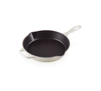 Le Creuset Skillet profond en fonte émaillée Signature avec poignée d'assistance et deux becs verseurs, 26 cm, 2 litres, Meringue, 20187267160422